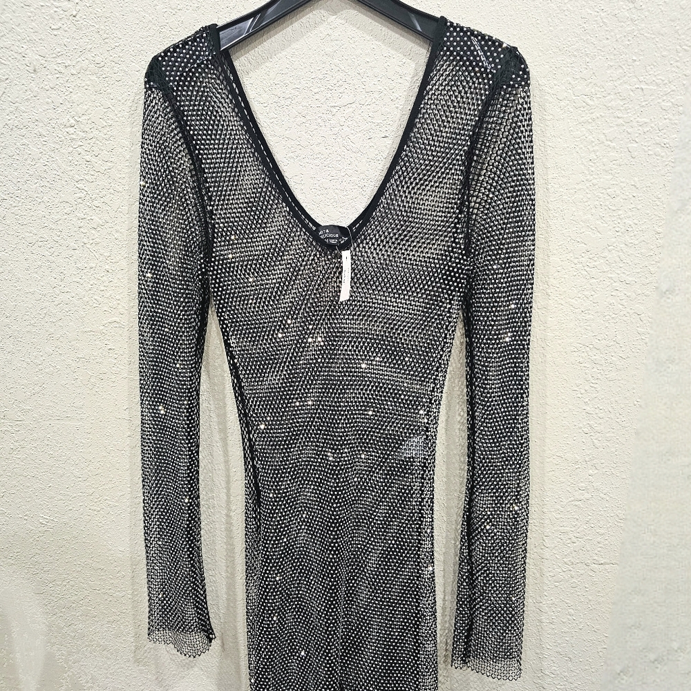 NWT Full Body Fishnet Body Suit w/ rhinestones Sz- Med